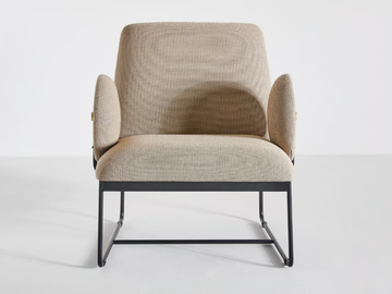 LONG SERIES - Sled base fabric armchair with armrests by grado design - view 3